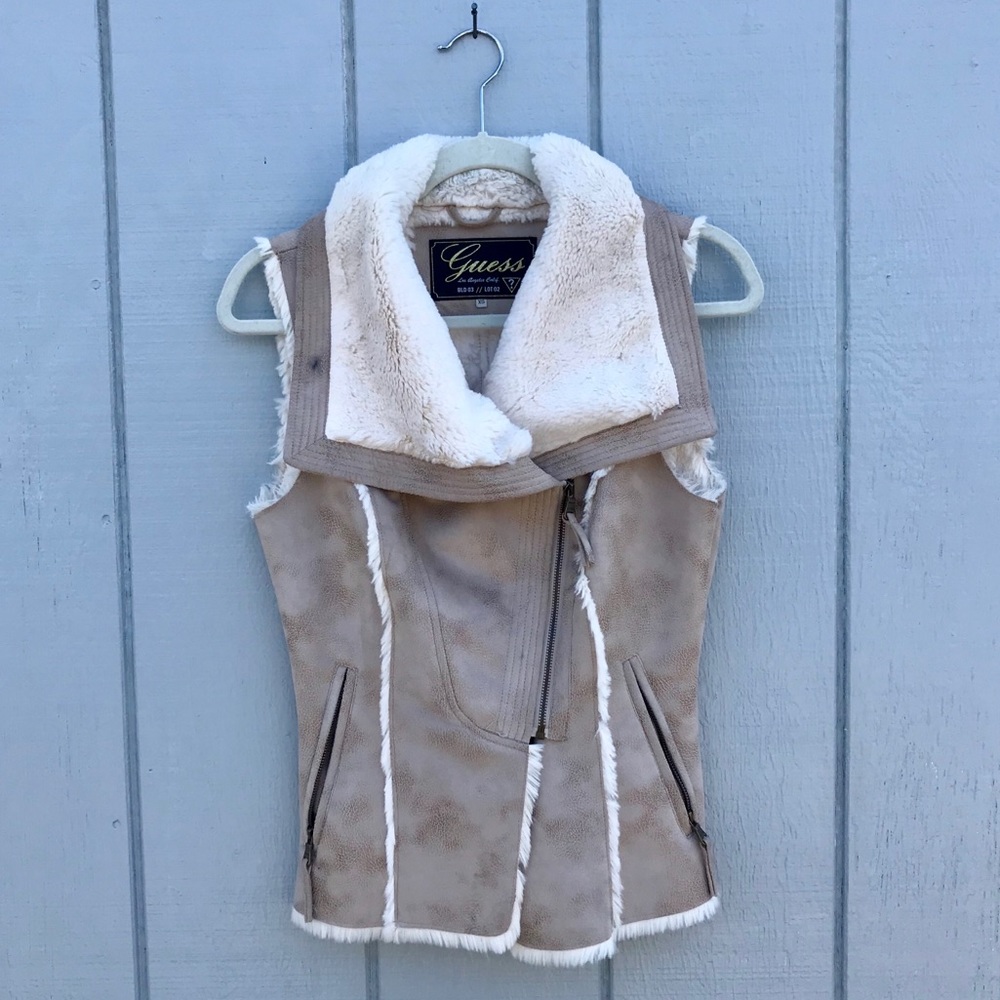 Guess faux suede soft collared vest - Picture 4 of 8